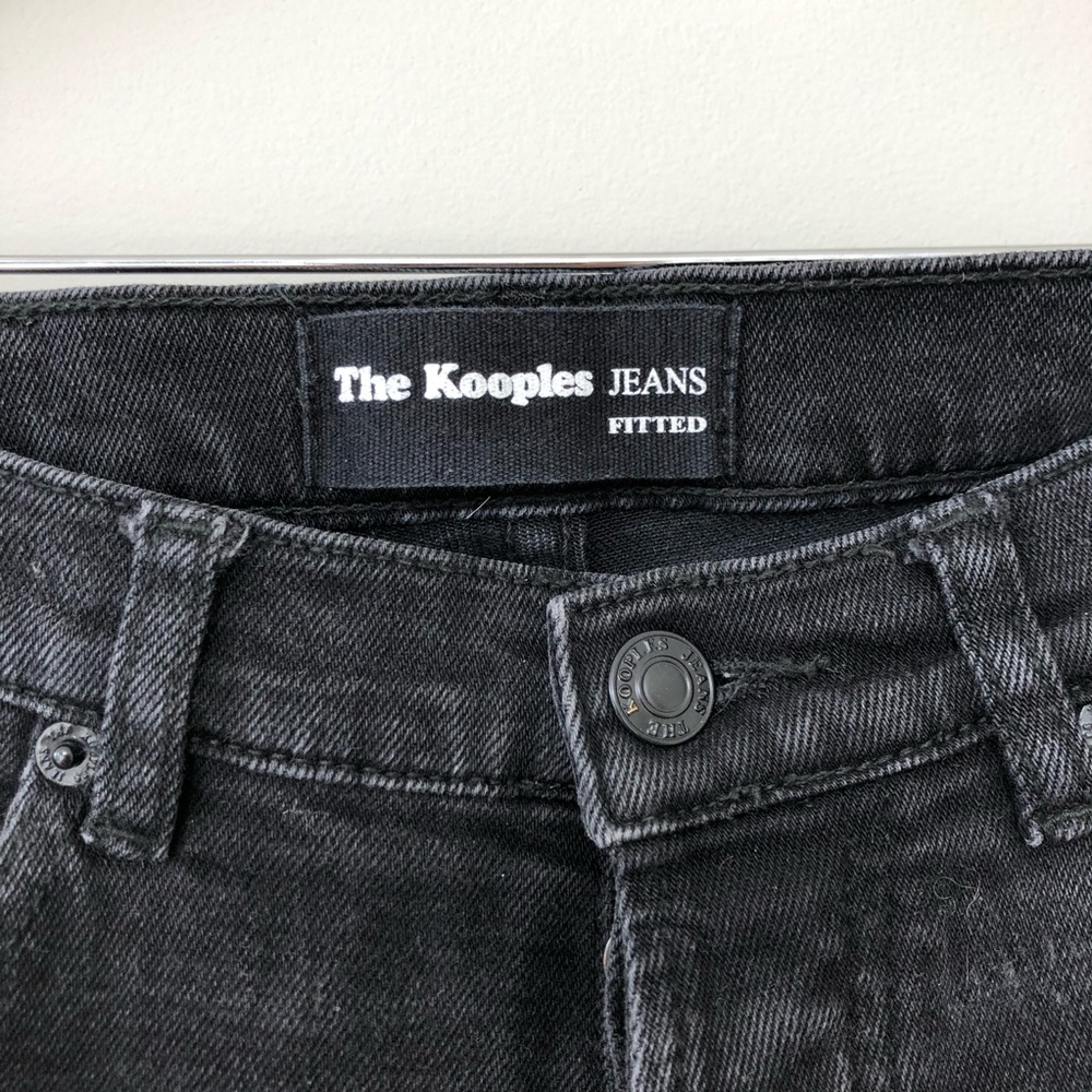 The Kooples Slim Skinny Black Distressed Jeans View 4